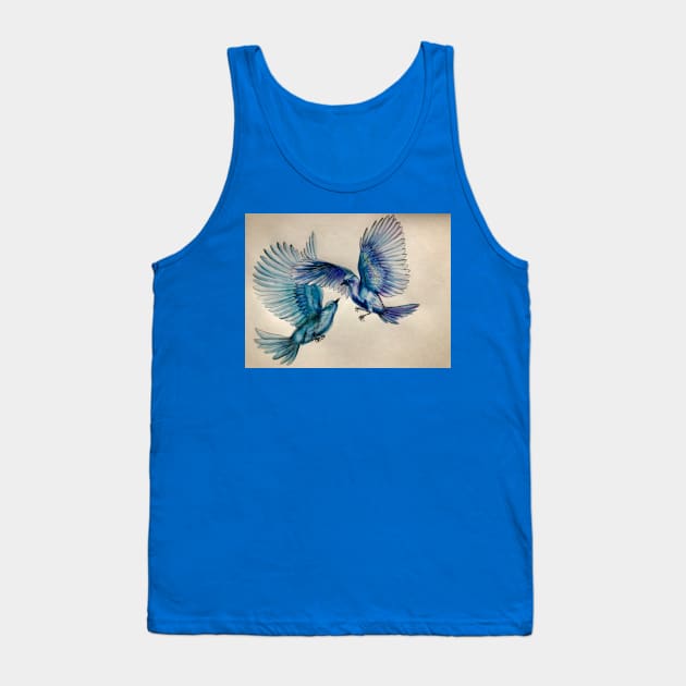 Two Blue Birds Tank Top by eosofdawn